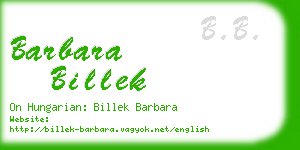 barbara billek business card